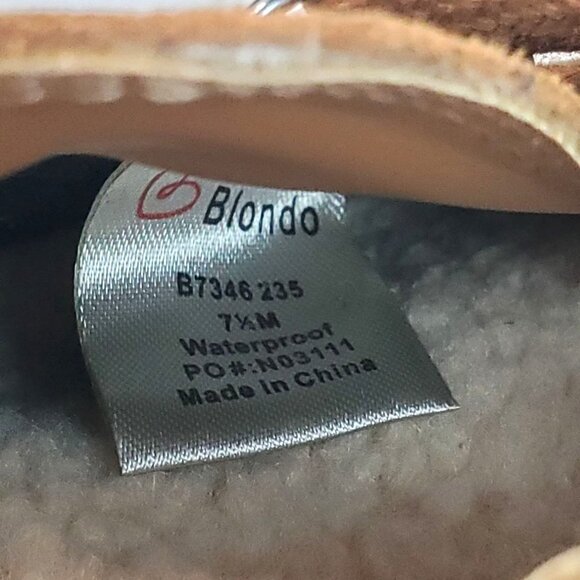 BLONDO DEVIN Waterproof Boots Camel Suede Size 7.5 - Picture 9 of 11